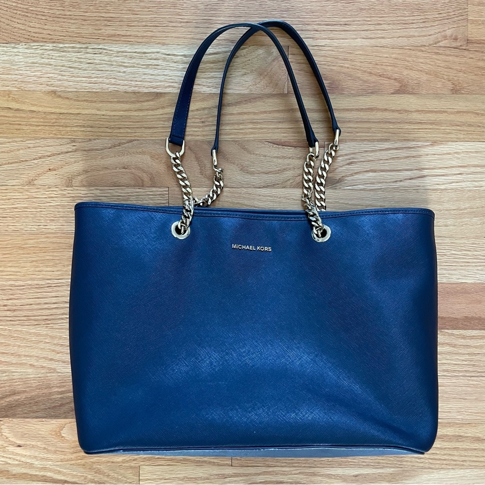 Michael Kors navy blue chain purse
